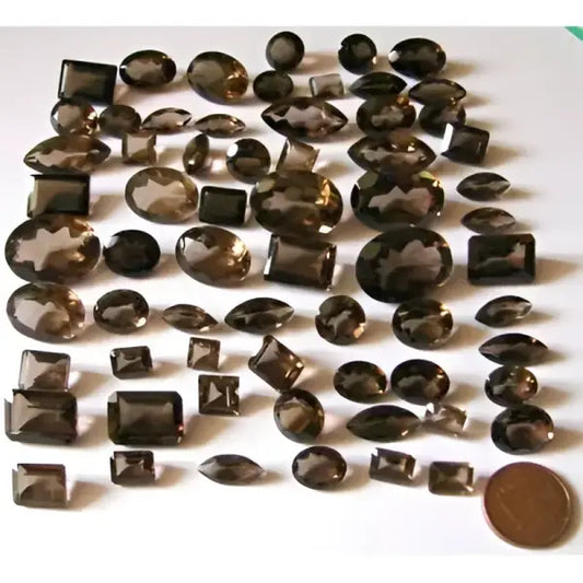 Lot de 300 carats de quartz fumé tailles diverses