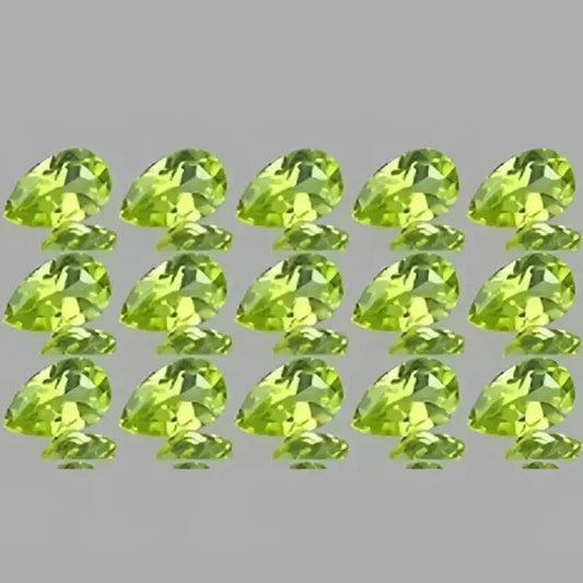 Peridot naturel poire a facettes 5x3 mm 0.22 carat