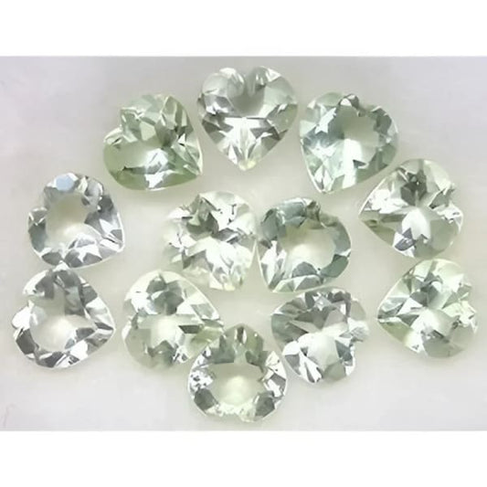 Prasiolite naturelle coeur a facettes 6x6 mm 0.75 carat