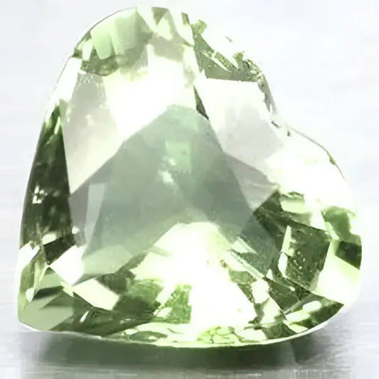 Prasiolite naturelle coeur a facettes 9x9 mm 2.30 carats