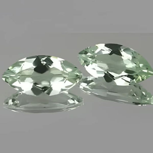 Prasiolite naturelle marquise a facettes 10x5 mm 0.95 carat