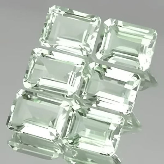 Prasiolite naturelle octogonale 7x5 mm 0.90 carats