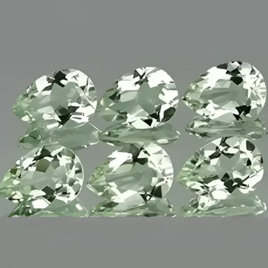 Prasiolite naturelle poire a facettes 10x7 mm 1.60 carats