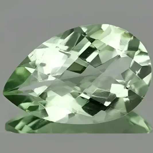 Prasiolite naturelle poire a facettes 18x13 mm 8.70 carats