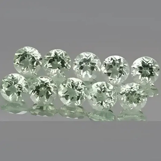Prasiolite naturelle ronde a facettes 7x7 mm 1.30 carats