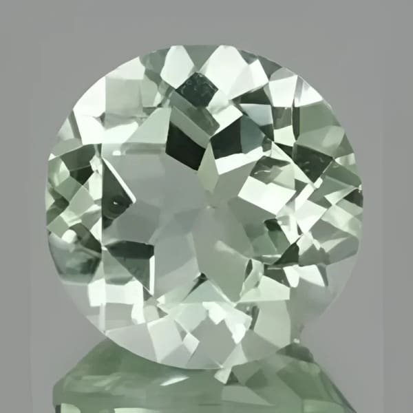Prasiolite naturelle ronde a facettes 9x9 mm 2.60 carats