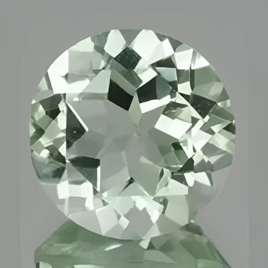 Prasiolite naturelle ronde a facettes 9x9 mm 2.60 carats