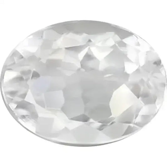 Quartz blanc naturel ovale a facettes 18x13 mm 10.00 carats