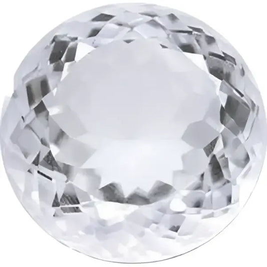 Quartz blanc rond a facettes 20 mm 30.00 carats