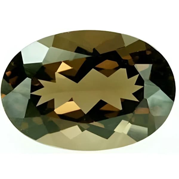 Quartz fumé ovale a facettes 7x5 mm 0.70 carat