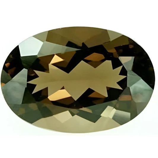 Quartz fumé ovale a facettes 7x5 mm 0.70 carat
