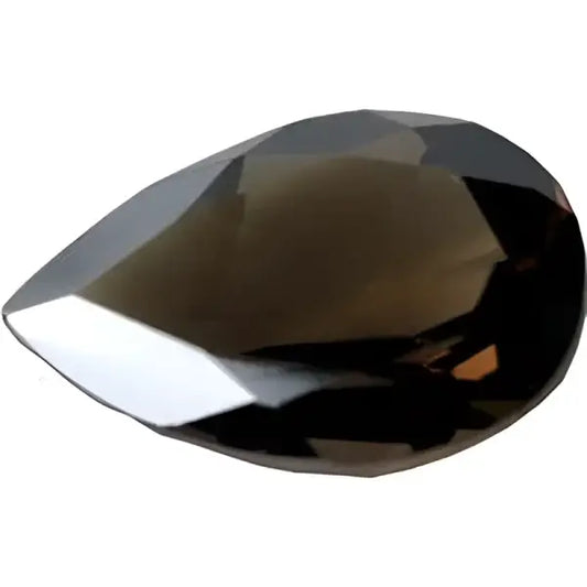 Quartz fumé poire a facettes 18x13 mm 9.50 carats