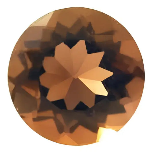 Quartz fumé rond a facettes 14 mm 8.00 carats
