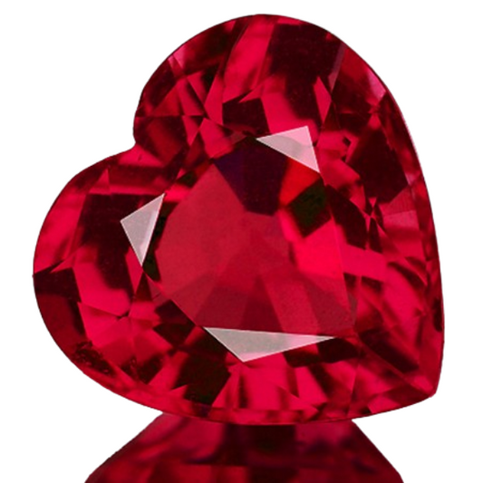 Rubis du Mozambique naturel taille coeur a facettes 6x6 mm 1.00 carat