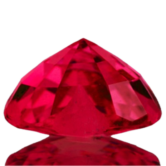 Rubis du Mozambique naturel taille coeur a facettes 6x6 mm 1.00 carat