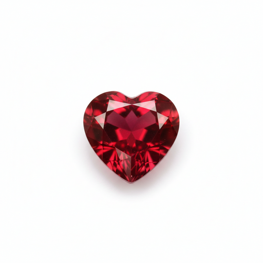 Rubis verneuil coeur a facettes 4x4 mm 0.27 carat