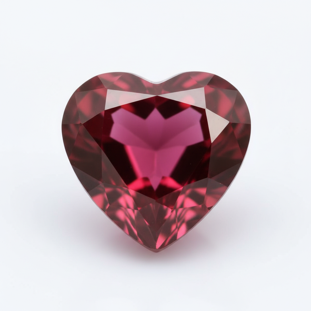Rubis verneuil coeur a facettes 4x4 mm 0.27 carat