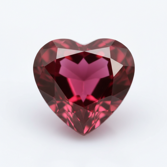 Rubis verneuil coeur a facettes 4x4 mm 0.27 carat