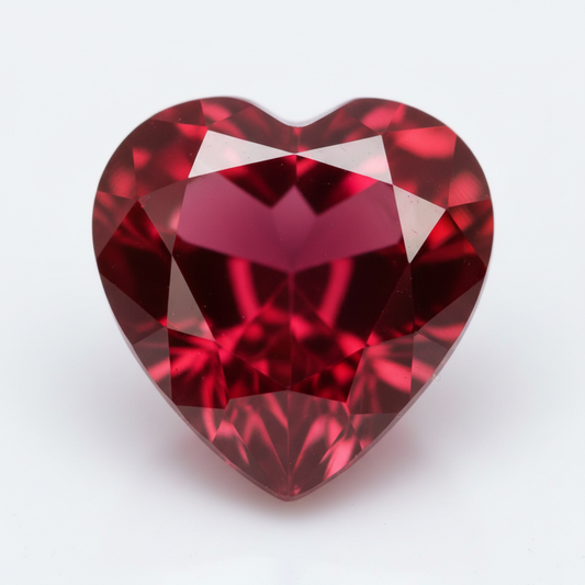 Rubis verneuil coeur a facettes 6x6 mm 0.95 carat