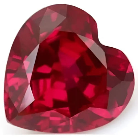 Rubis verneuil coeur a facettes 6x6 mm 0.95 carat