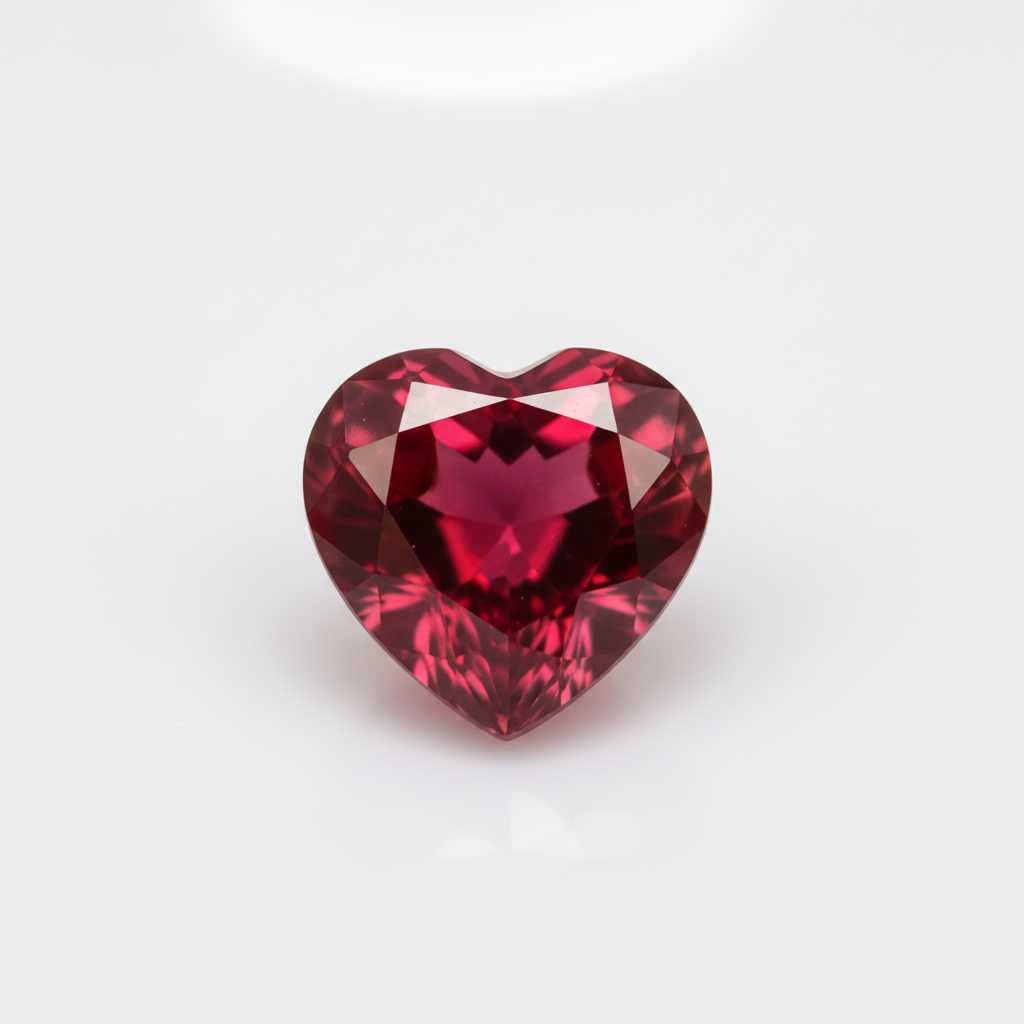 Rubis verneuil coeur a facettes 5x5 mm 0.50 carat