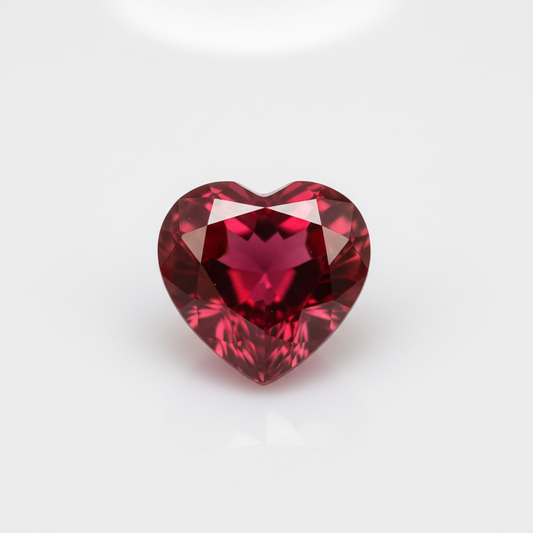 Rubis verneuil coeur a facettes 5x5 mm 0.50 carat