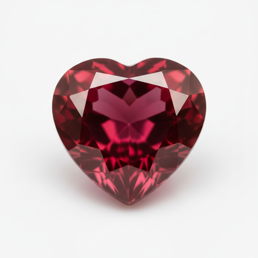 Rubis verneuil coeur a facettes 5x5 mm 0.50 carat