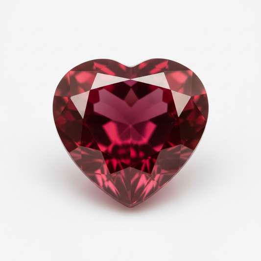 Rubis verneuil coeur a facettes 5x5 mm 0.50 carat