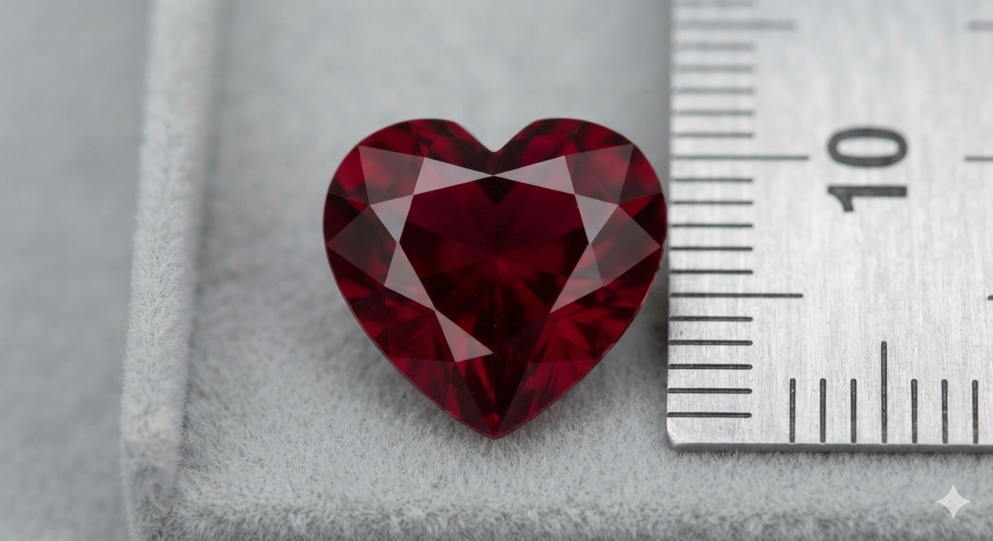 Rubis verneuil coeur a facettes 10x10 mm 4.60 carats