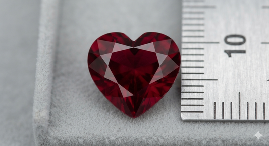 Rubis  verneuil coeur a facettes 10x10 mm 4.60 carats
