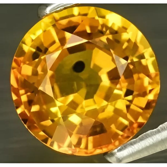 Saphir jaune naturel rond a facettes 6 mm 1.13 carats