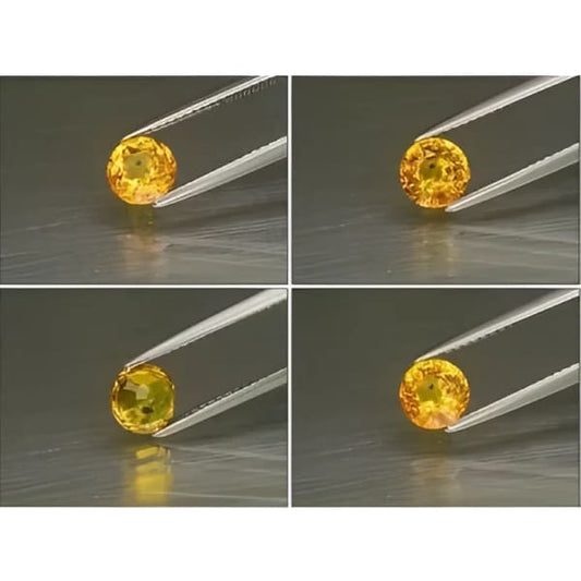 Saphir jaune naturel rond a facettes 6 mm 1.13 carats