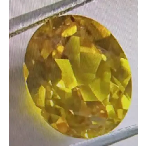 Saphir jaune synthetique verneuil taille ovale facettes de 7x5 mm à 14x10 mm