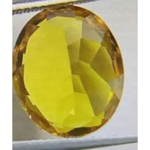 Saphir jaune synthetique verneuil taille ovale facettes de 7x5 mm à 14x10 mm