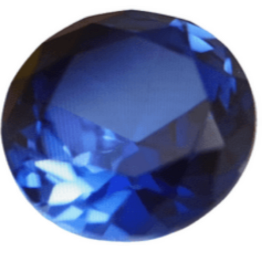 Saphir synthétique verneuil taille ronde à facettes 8x8 mm 2.35 carats