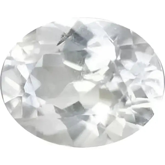 Topaze blanche naturelle ovale a facettes 7x5 mm 0.92 carat