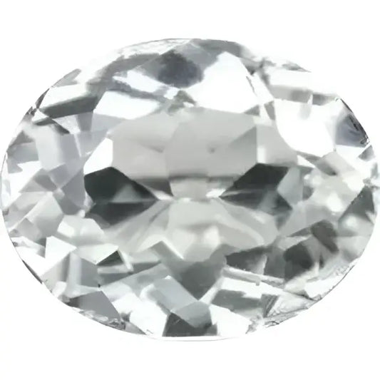 Topaze blanche ovale a facettes 11x9 mm 3.58 carats