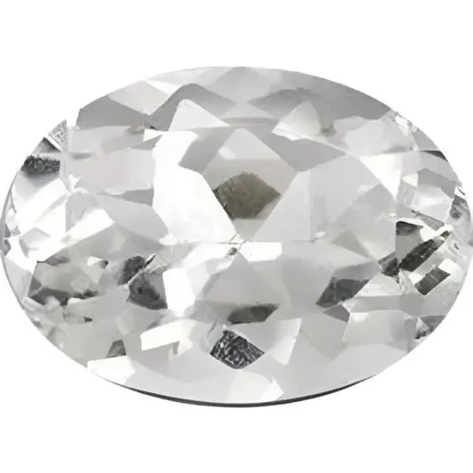 Topaze blanche ovale a facettes 16x12 mm 10.50 carats