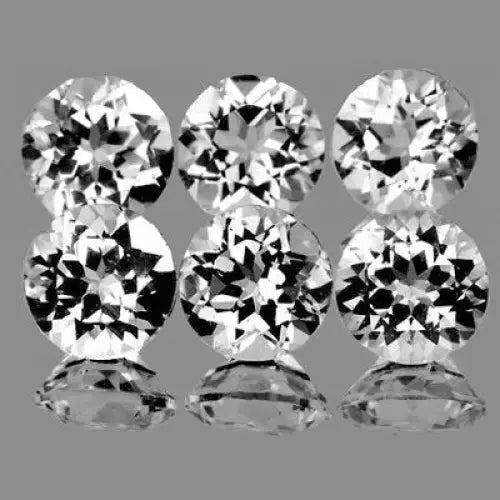 Topaze blanche ronde a facettes 3.00 mm 0.14 carat