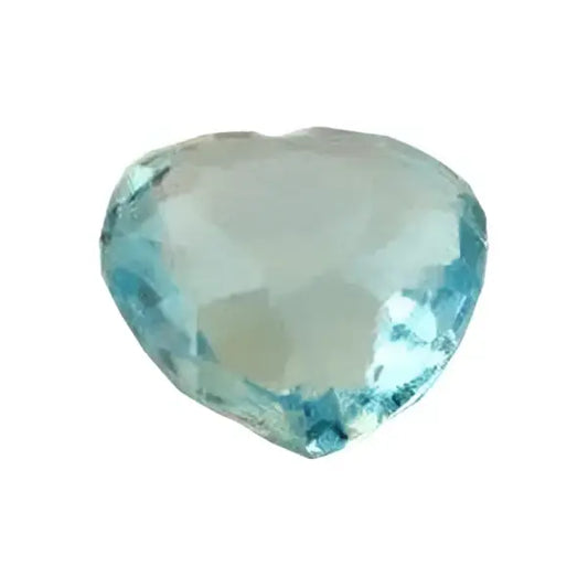 Topaze bleu ciel coeur a facettes 11x11 mm 6.12 carats
