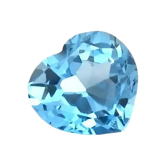 Topaze bleu ciel coeur a facettes 9 mm 3.46 carats