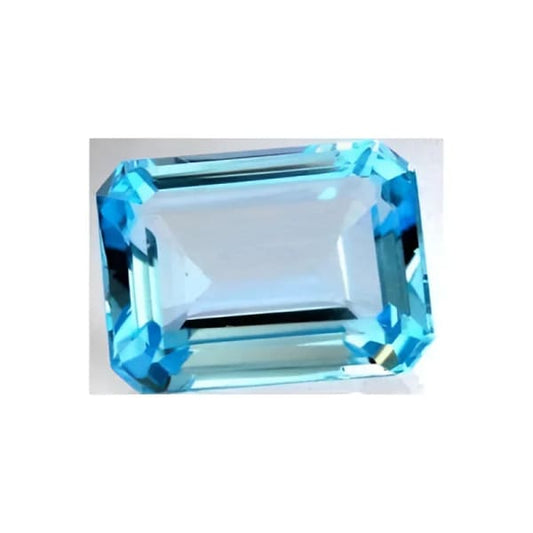 Topaze bleu ciel octogonale 25.10x17.97x11.58 mm 53.05 carats avec certificat