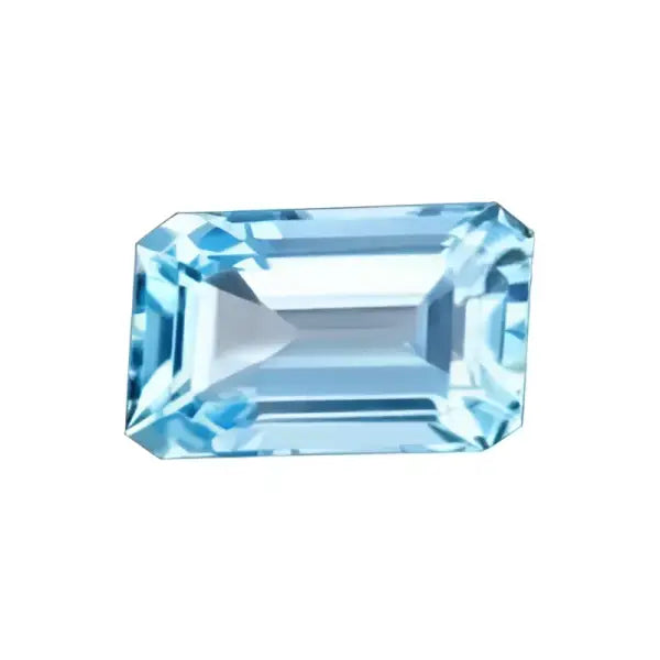 Topaze bleu ciel octogonale 7x5 mm 0.80 carat