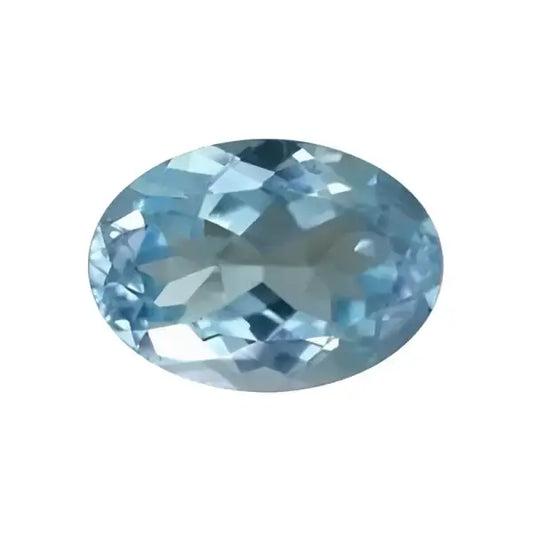Topaze bleu ciel ovale a facettes 10x8 mm 2.90 carats