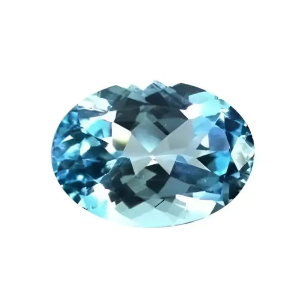 Topaze bleu ciel ovale a facettes 20x15 mm 22.60 carats