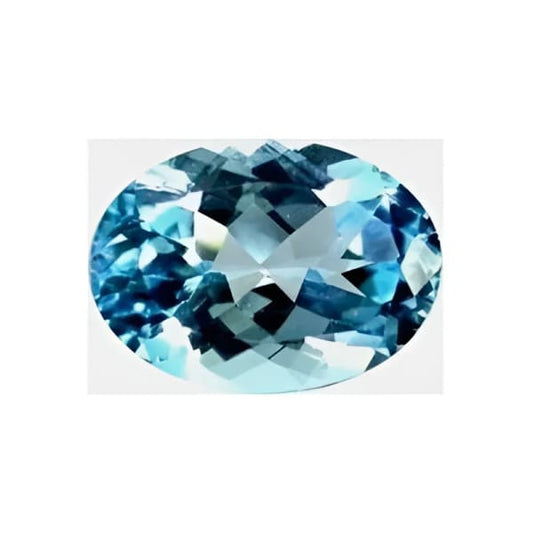 Topaze bleu ciel ovale a facettes 25.07x18.19x12.02 mm 42.42 carats avec certificat