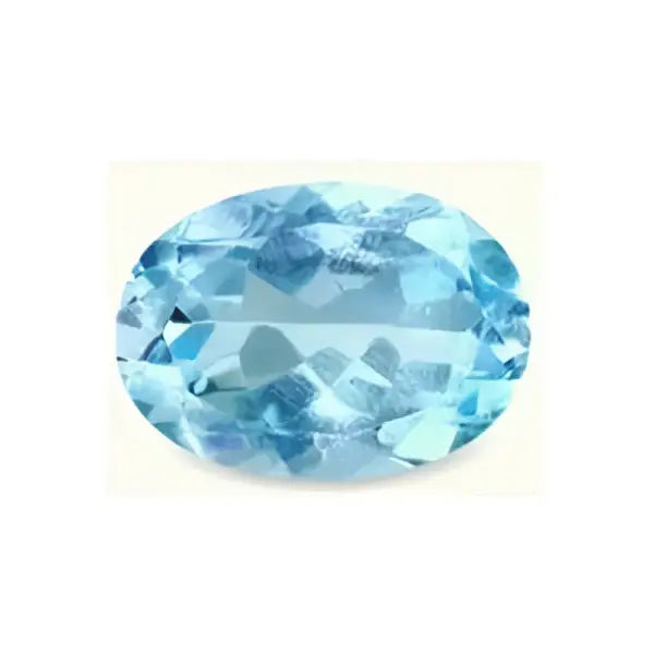 Topaze bleu ciel ovale a facettes 7x5 mm 1.06 carats