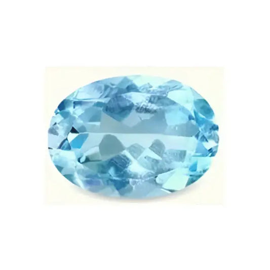 Topaze bleu ciel ovale a facettes 7x5 mm 1.06 carats