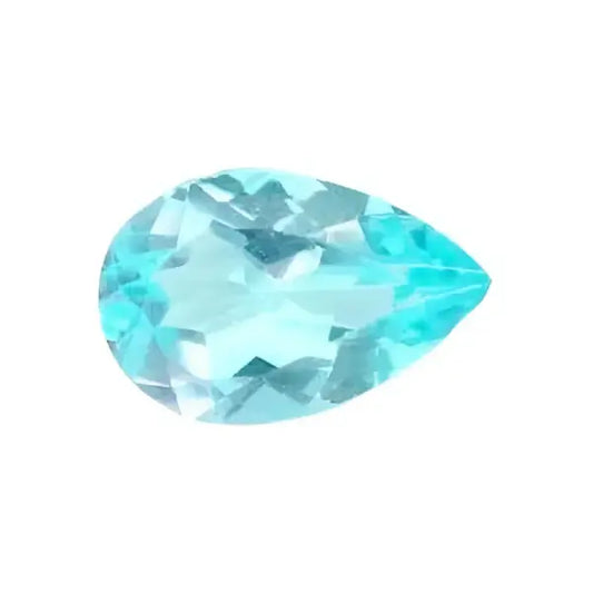 Topaze bleu ciel poire a facettes 9x6 mm 1.49 carats