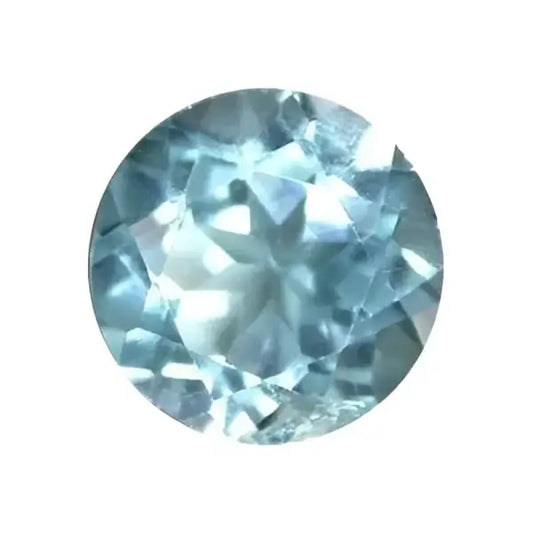 Topaze bleu ciel ronde a facettes 9 mm 3.10 carats